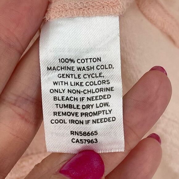 Treasure & Bond Smocked Lace Inset Gauzy Blouse Pink Smoke Women Small NWT - Picture 10 of 11